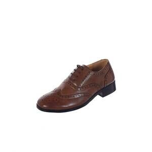NEW TIP TOP KIDS boy's leather wingtip shoes in brown